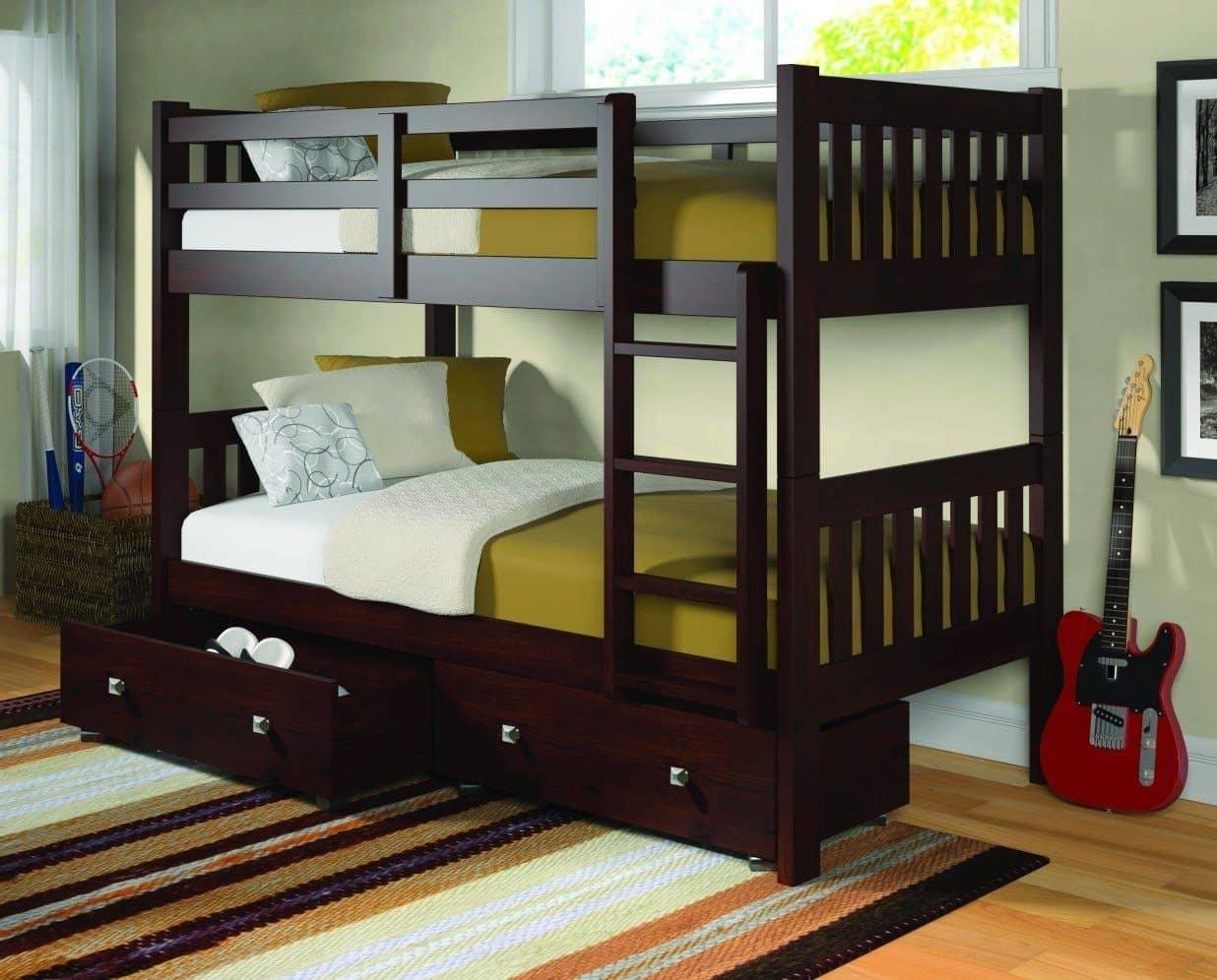 kids bunk bed with storage