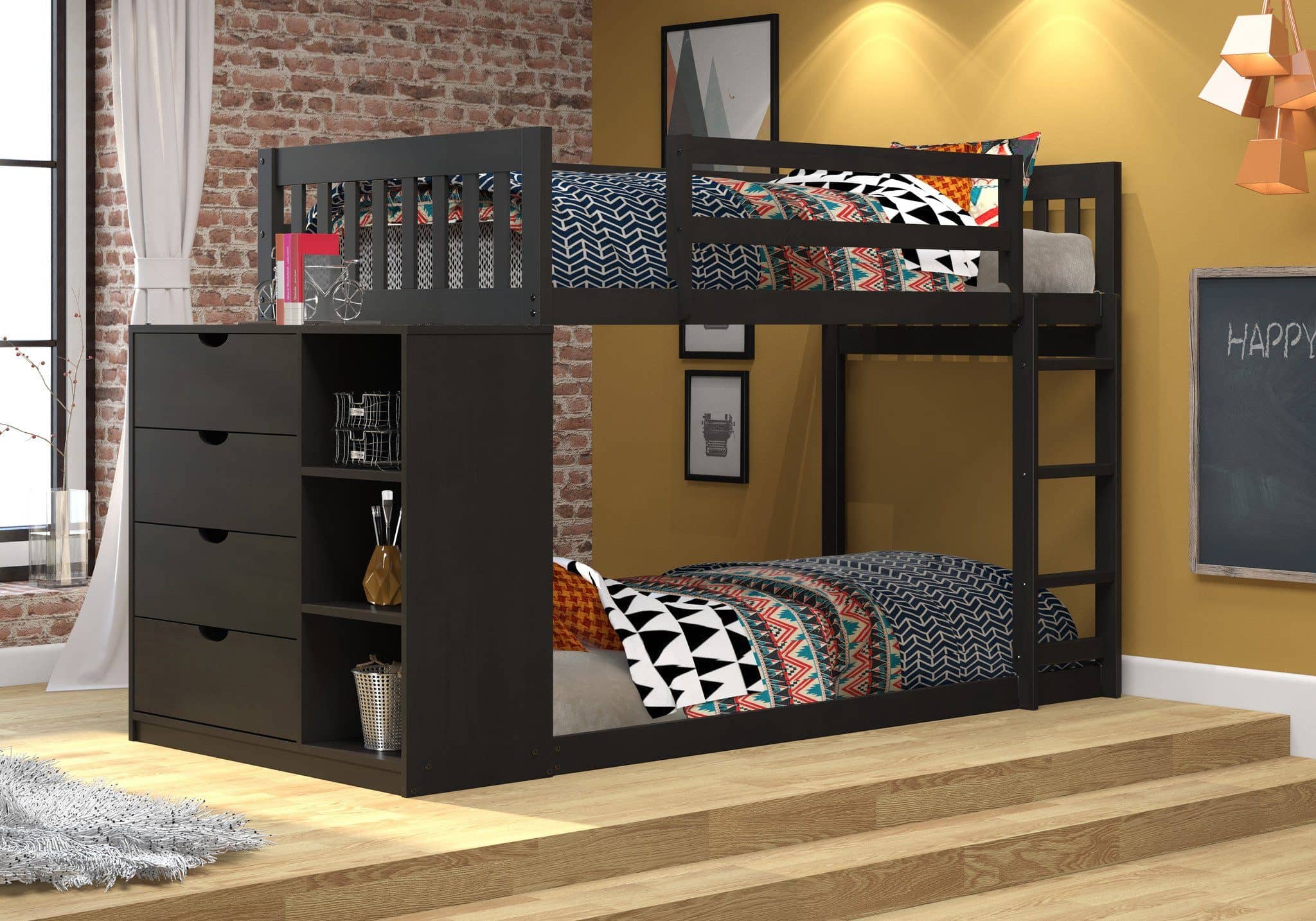 two bunk beds