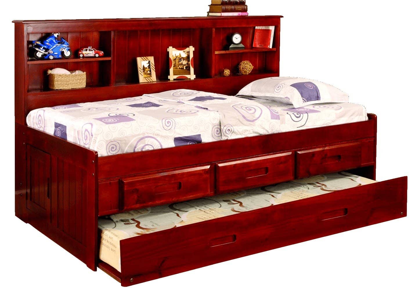 bed with trundle and storage drawers