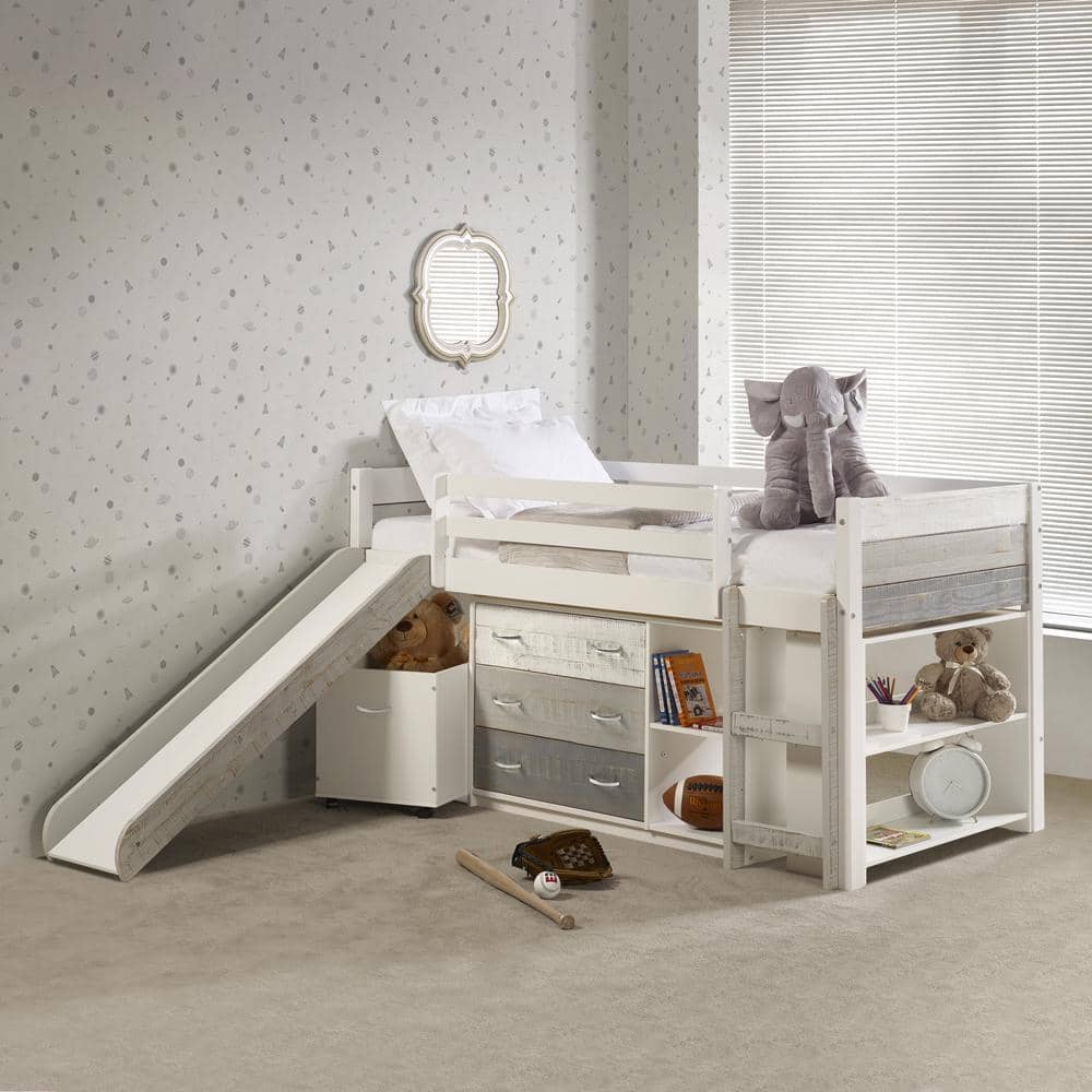 loft bed with slide and storage