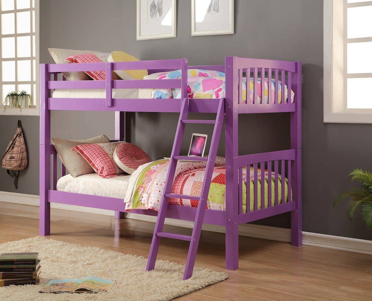 kids in bunk beds