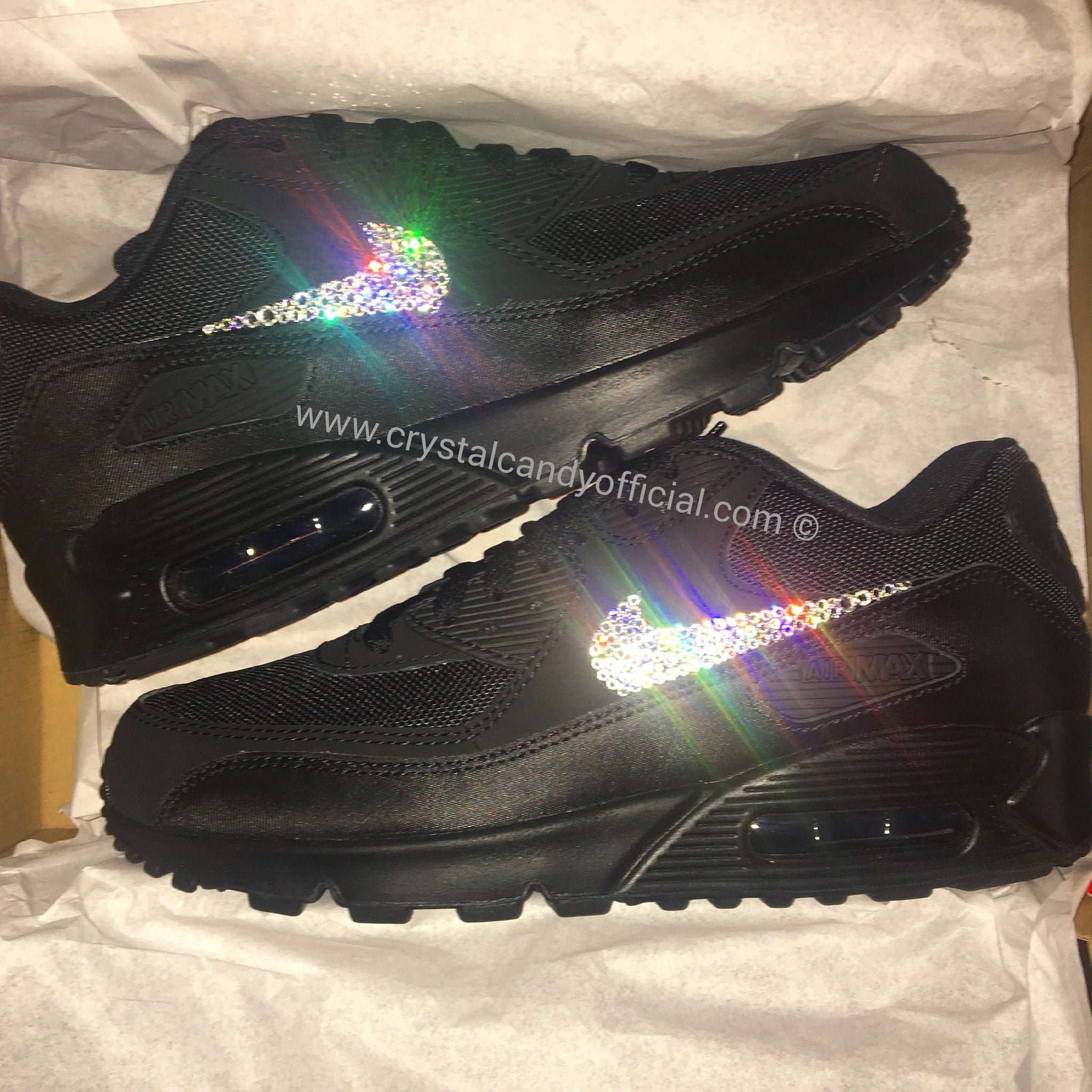 Crystal Nike Air Max 90's in Black 
