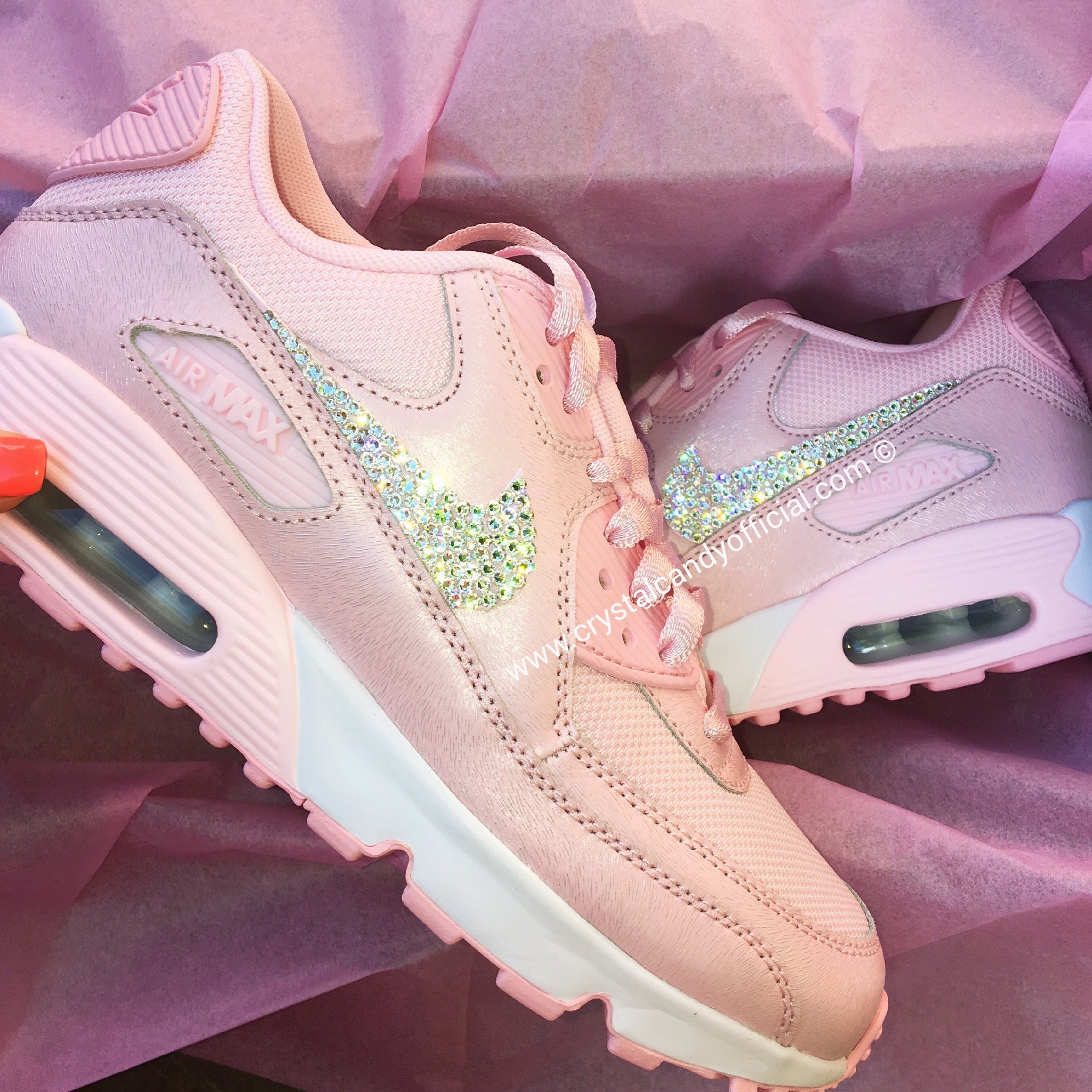 nike air max thea schuhe mit glitzersteinen