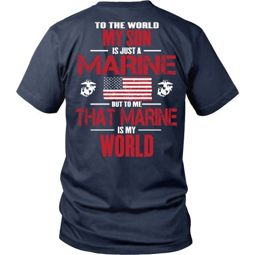 T-shirt - My Marine Son Is My World - Back Design