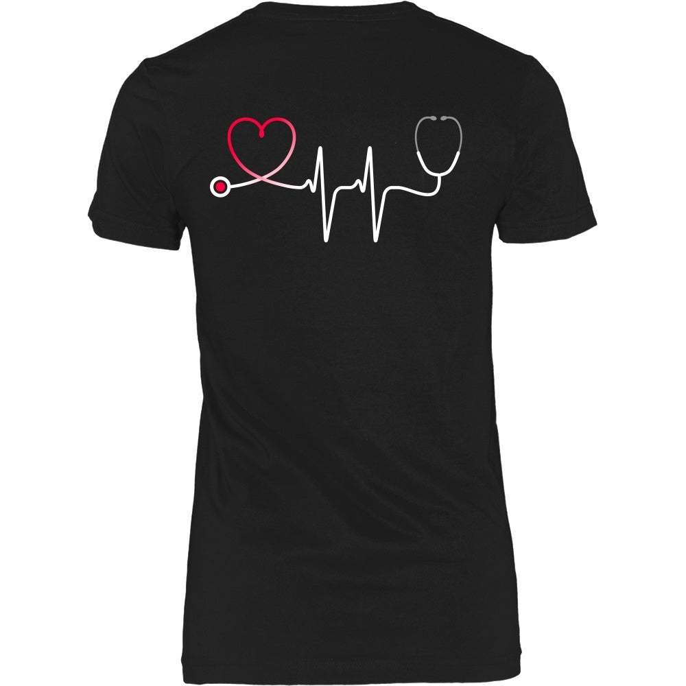 T-shirt - Nursing Stethoscope Heartbeat - Back Design