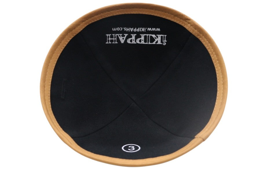 IKIPPAH BLACK VELVET W/ LEATHER RIM YARMULKE - iKippah Store