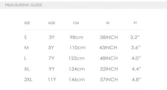 Pop Boutique Size Chart