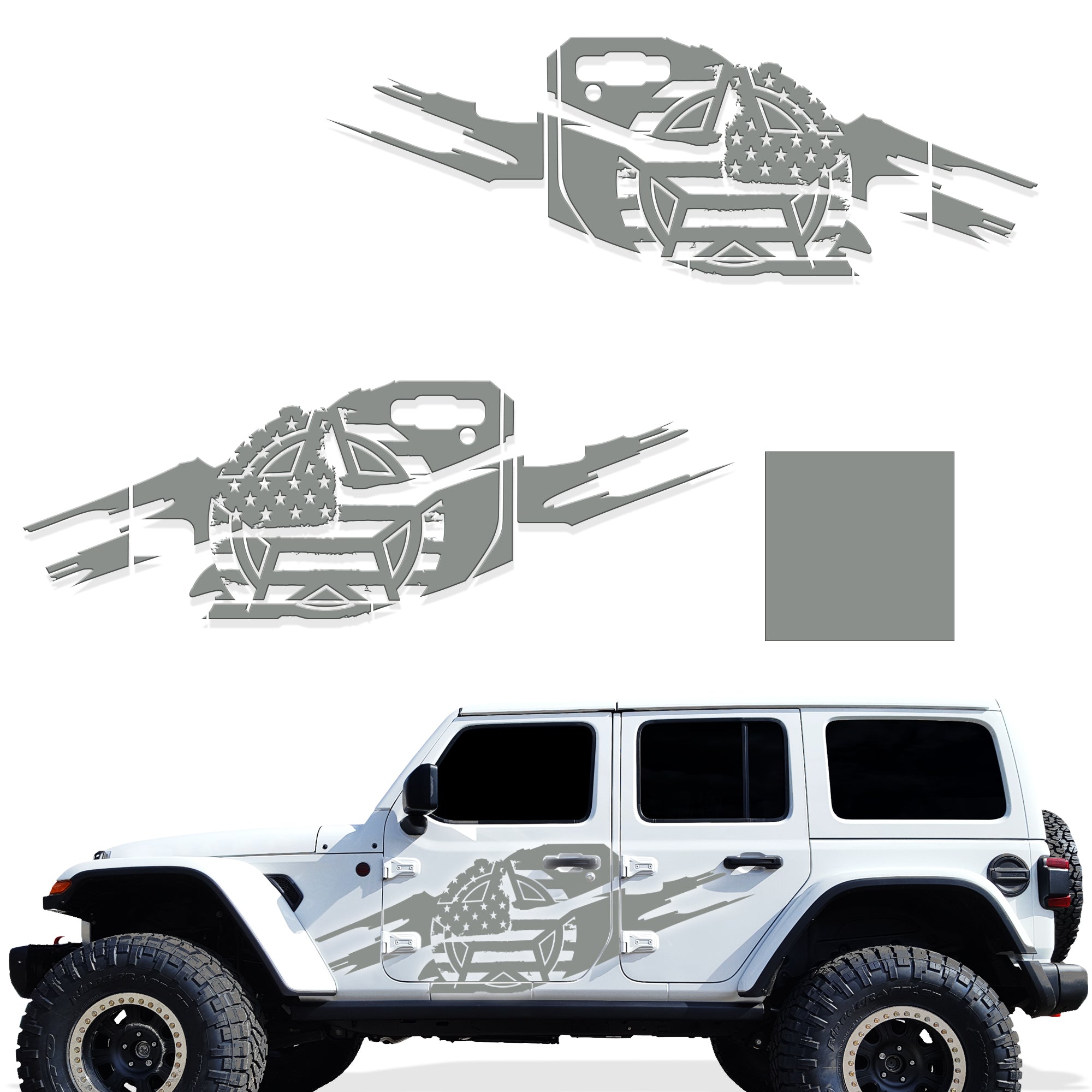 Jeep Wrangler JL 4 Door 2018-2022 Graphic Vinyl Decal Kit-Torn Army St –  Factory Crafts