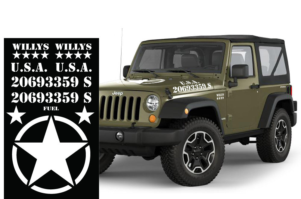 Universal Jeep Wrangler Vinyl Decals - WILLYS – Factory Crafts