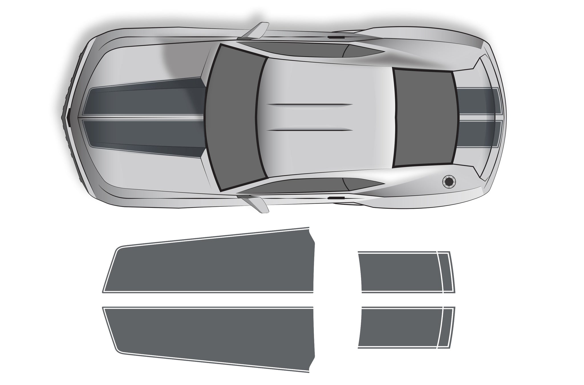 Chevrolet Camaro (2010-2015) Custom Vinyl Decal Wrap Kit - Straight hood  and trunk stripes – Factory Crafts