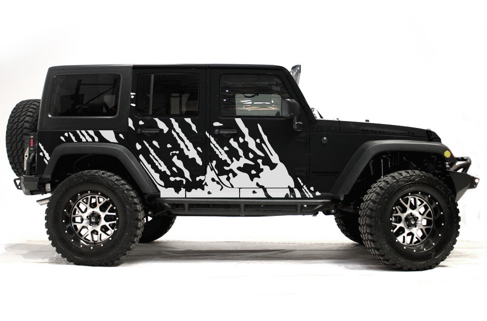 Jeep Wrangler (2007-2016) 4-Door Custom Vinyl Decal Kit - BURST ...