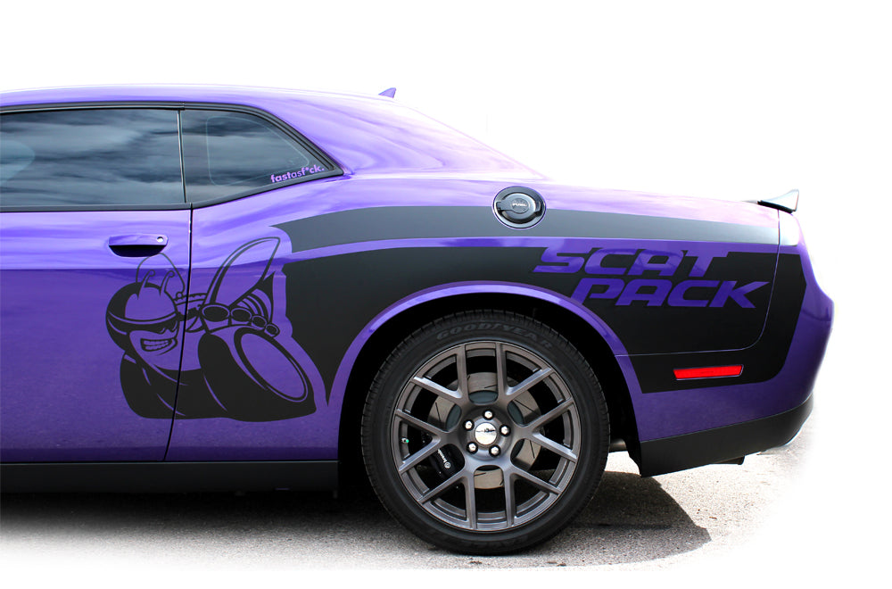 Dodge-Challenger-2015-2016 Custom Vinyl Decal Wrap Kit SCAT PACK SIDE ...