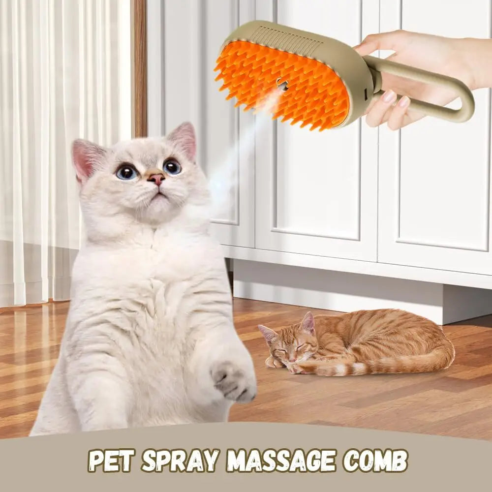 Pet spray massage comb with cat