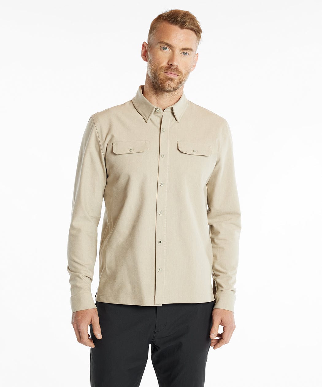 Stretch Thermal Button Down | Men's Heather Charcoal | Public Rec