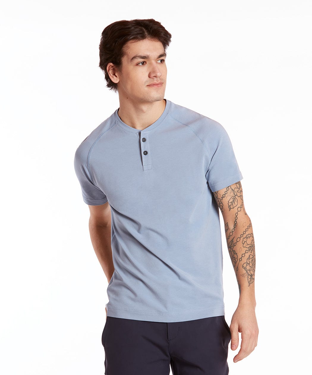 Go-To Short Sleeve Henley | Men's Heather Silver Spoon | Public