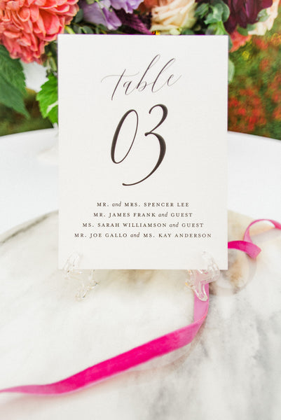vegan wedding table number