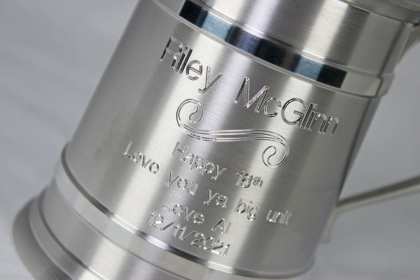 engraved tankard