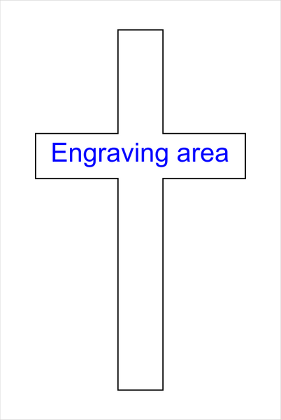 engraving area cross urn