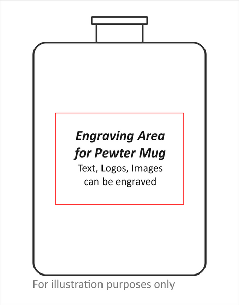 Peweter flasks engraving area