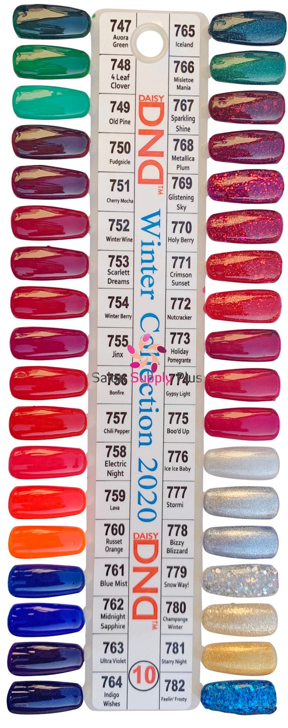 Dnd Duo Gel Set Color Chart 10 747 To 782 Winter Collection 202 Lr Beautysalonsupplyplus 9074