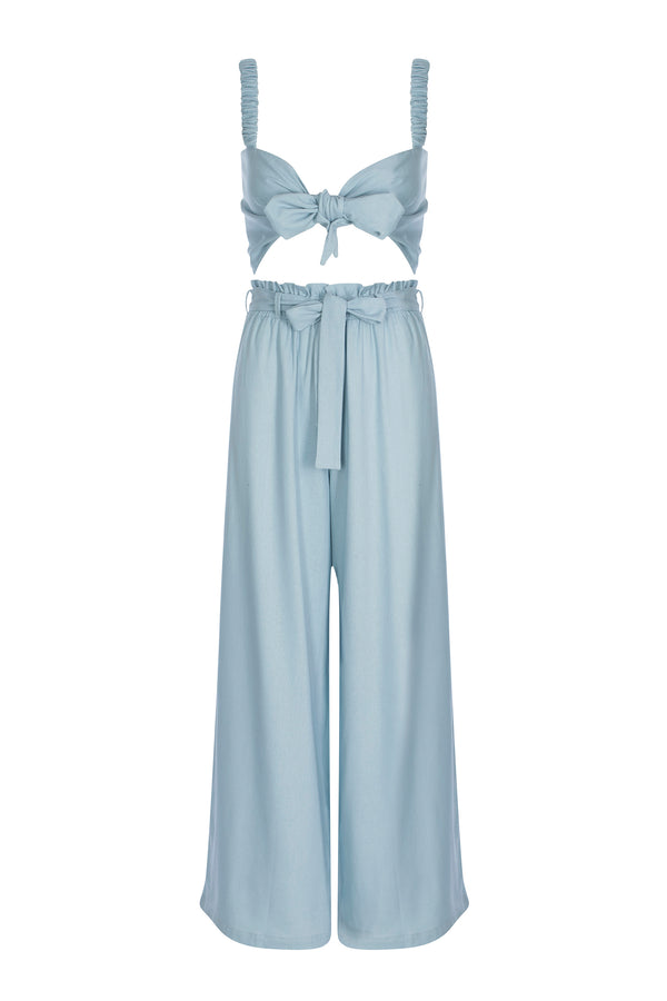 Sky - Linen Palazzo Pants