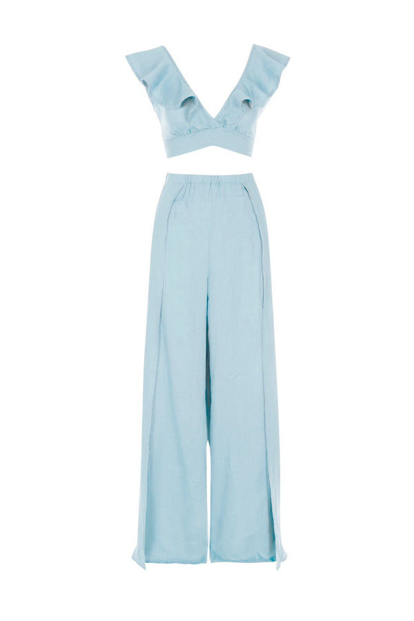 Sky Blue  - 100% Linen Mykonos Pants