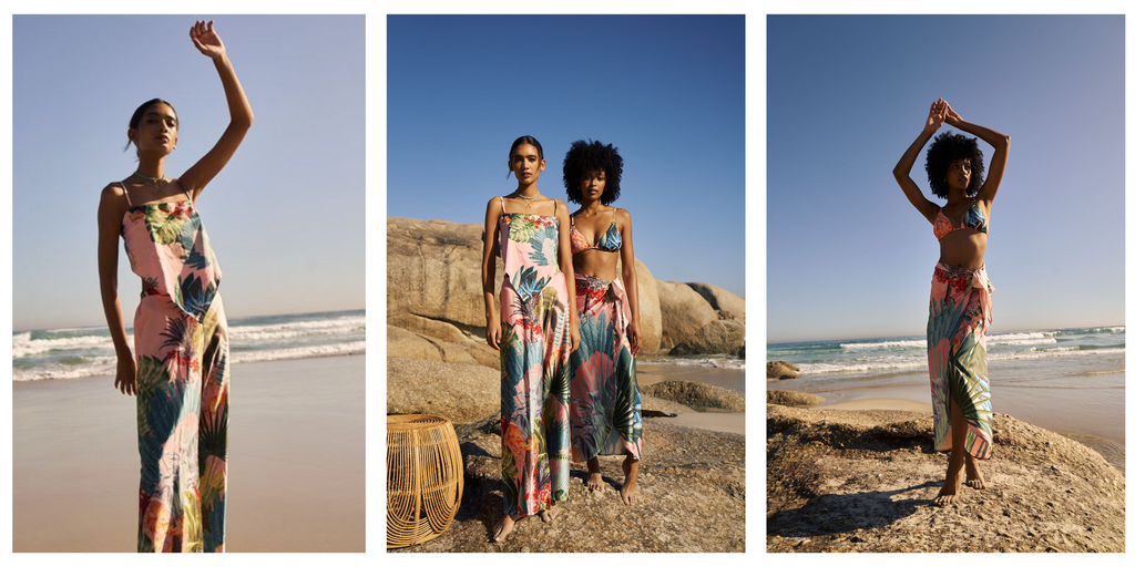 Pink Cara Saven design, girls on a beach