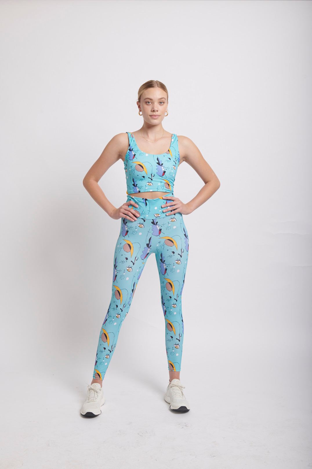 Blue Geo Workout High Waisted Legging