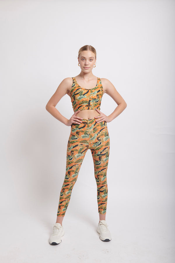 Papaya  prowling Leopard- Active leggings