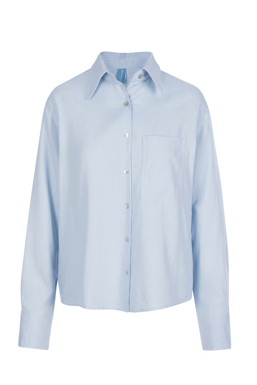 Sky Blue Linen Boyfriend Shirt (Unisex)
