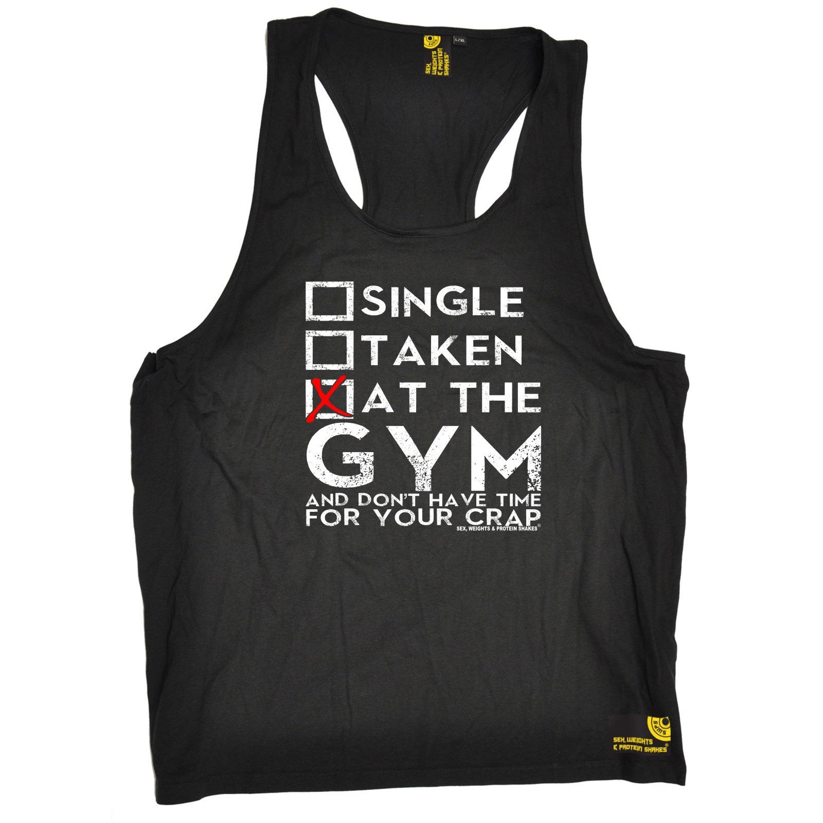 Swps Single Taken At The Gym Sex Weights And Protein Shakes Mens Tank 0372