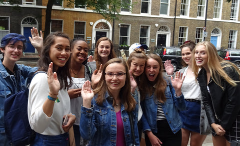 Students standing outside Charles Dickens Museum