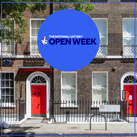 Street View of 48 Doughty Street, along with inset National lottery Logo. 