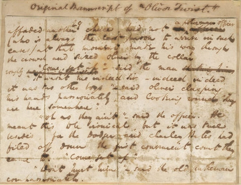 Manuscript page from 'Oliver Twist'