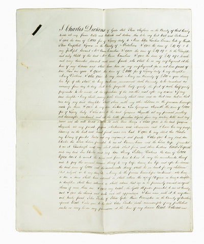Copy of Dickens’s will, page 1