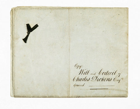 Copy of Dickens’s will, front cover