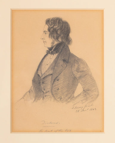 Portrait of Dickens by Alfred D’Orsay. Graphite on paper
