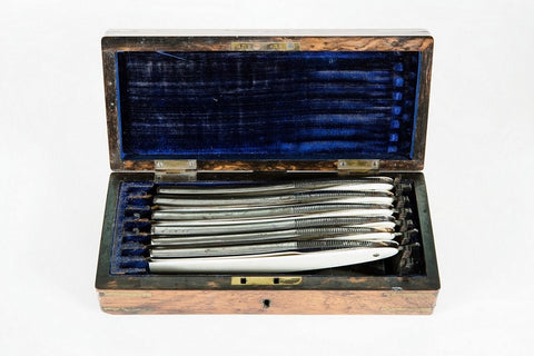 Silver razors with an ivory handle, 1840-1870