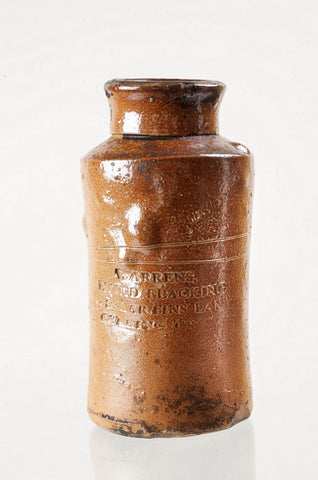 Close up view of blacking bottle