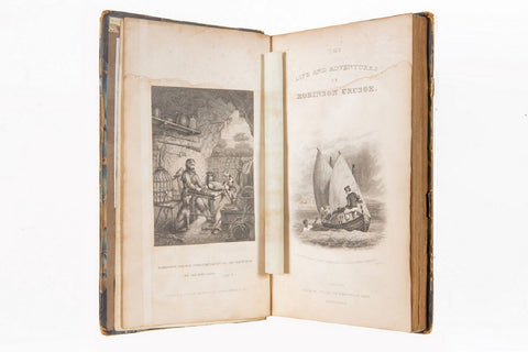 Robinson Crusoe by Daniel Defoe owned by Charles Dickens, 1834.