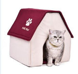 Cat House Soft Bed Removable Cat Beds & Baskets Pet Clever Red 