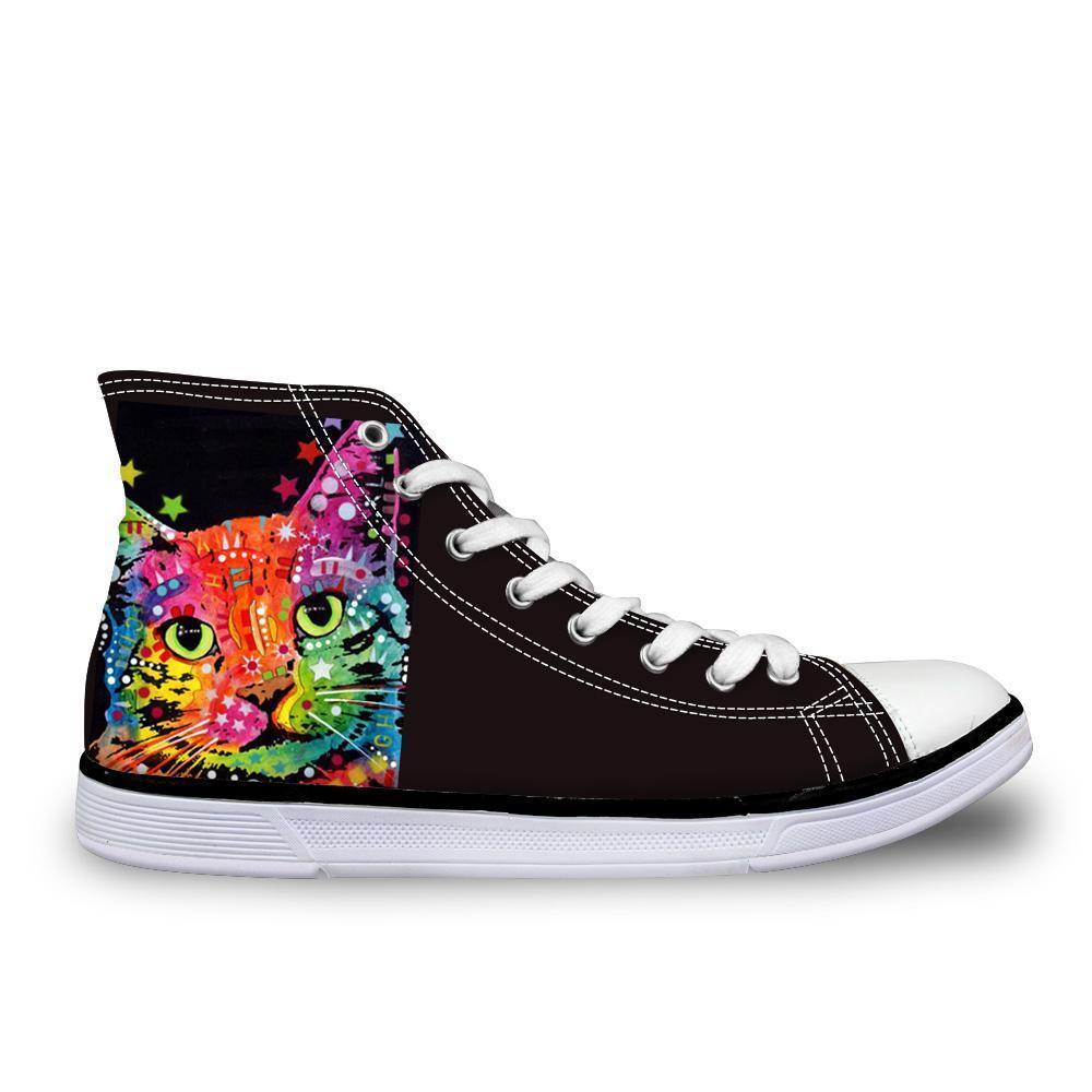 Top Canvas Starry Cat Shoes 