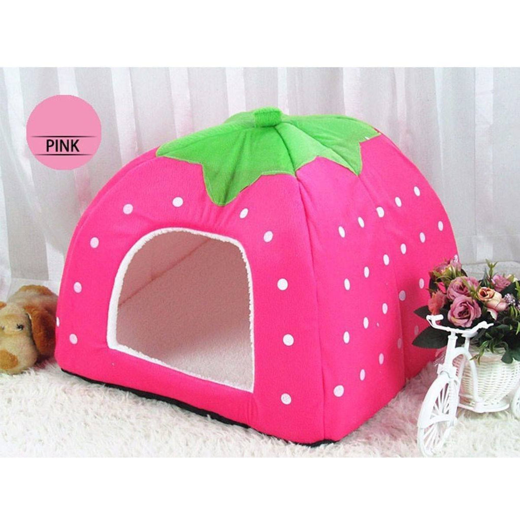 Cute Strawberry Cat House Bed - Pet Clever