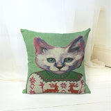 Suited Cat Throw Cushion Pillow Cover Cat Design Pillows Pet Clever 12 