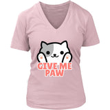 Unique Design "Give Me Paw" Shirt & Hoodies T-shirt teelaunch District Womens V-Neck Pink S
