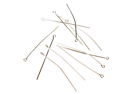 Eye Pins 50mm Silver Plated Pack of 12 - Default Title (EYEPINSP12)