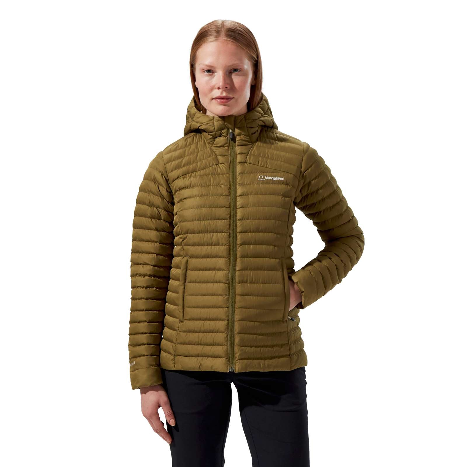 Berghaus Womens Nula Micro Padded Hooded Jacket - Oak Moss
