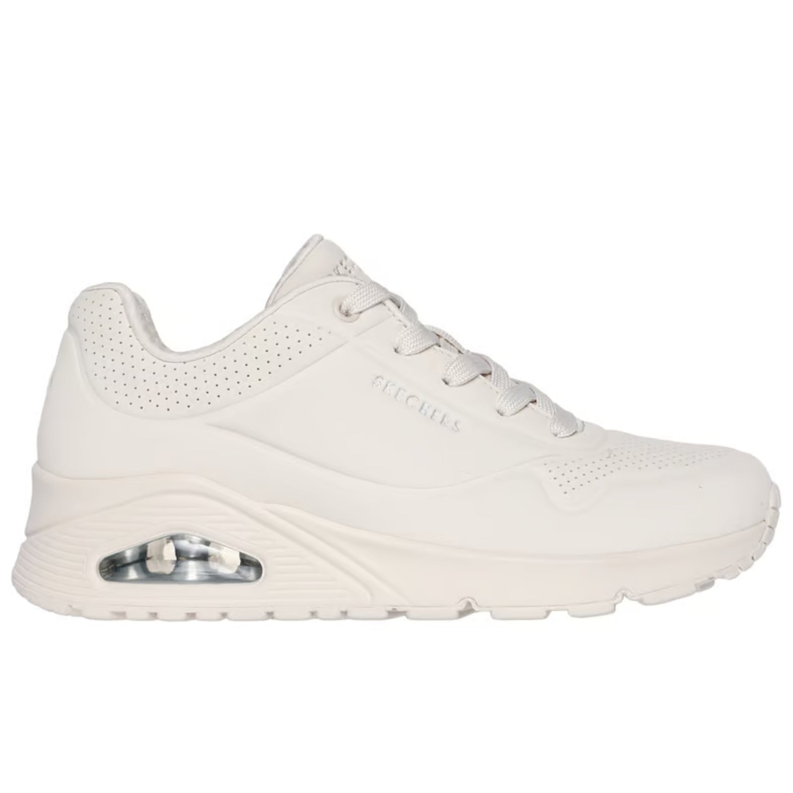 Skechers Womens Uno Stand On Air Memory Foam Skech-Air Trainers - Off White