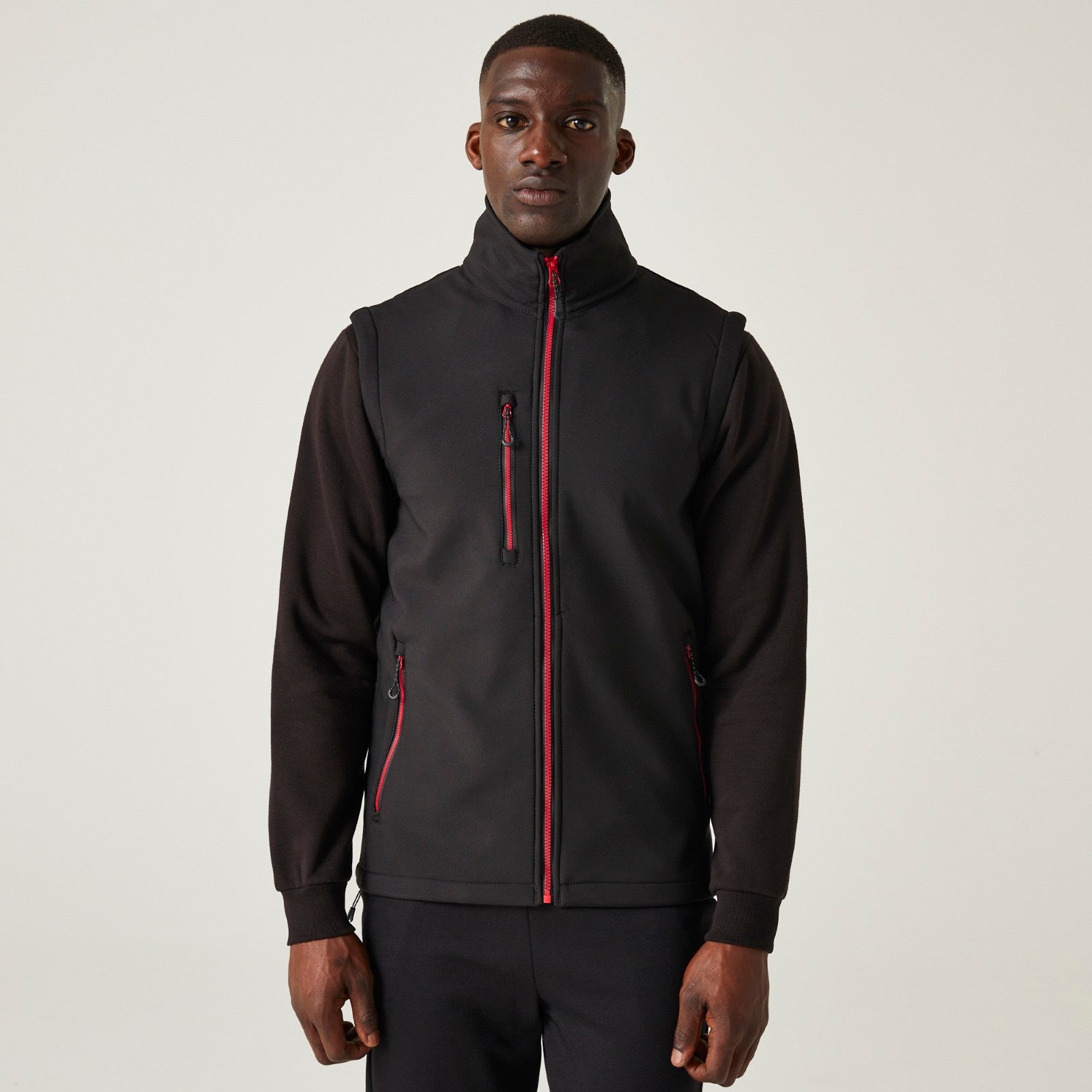 Regatta Professional Mens Navigate 2 Layer Softshell Gilet - Black/Classic Red