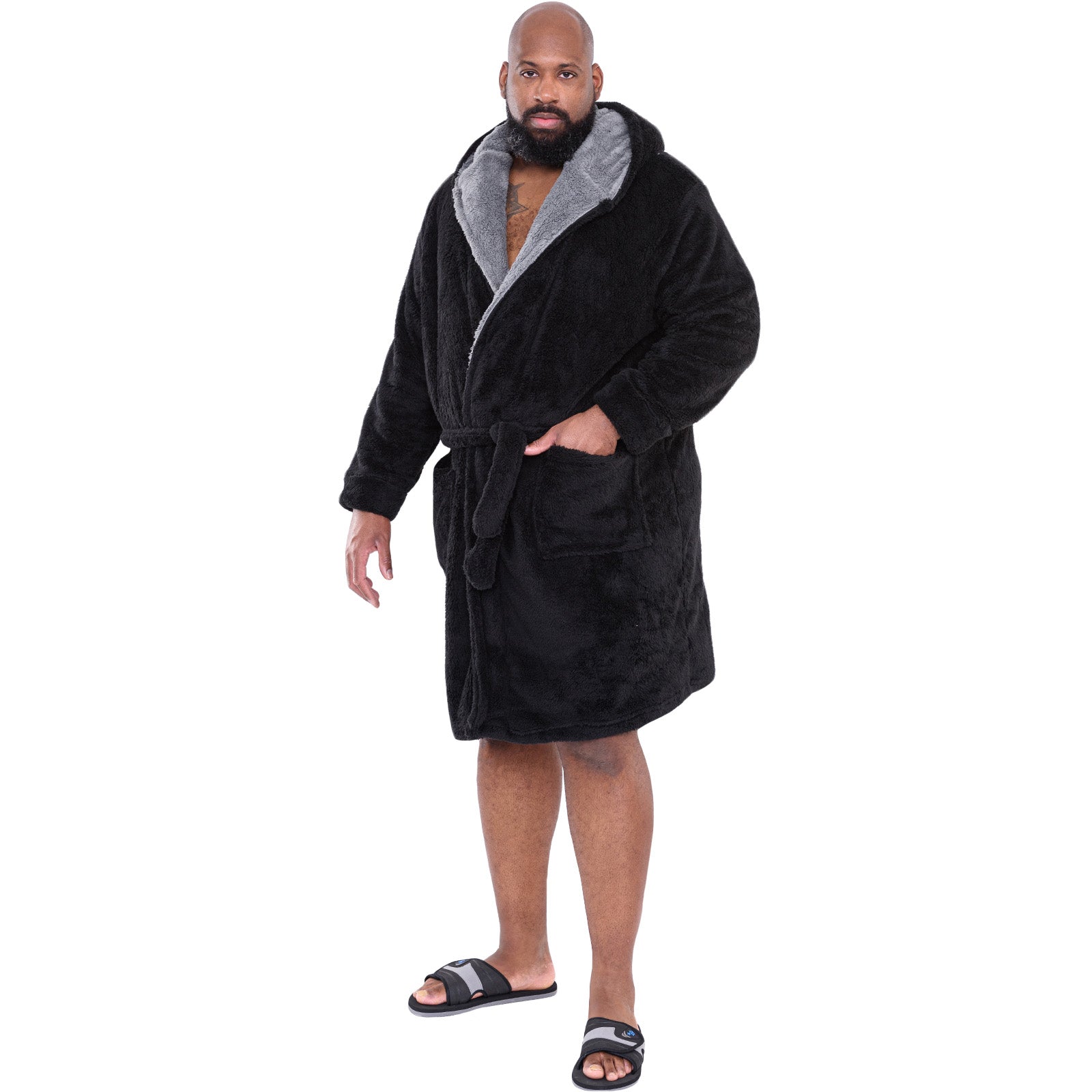 TowelSelections Men's Super Soft Plush Bathrobe Fleece Spa Robe  X-Small/Small Bijou Blue at Amazon Men's Clothing store